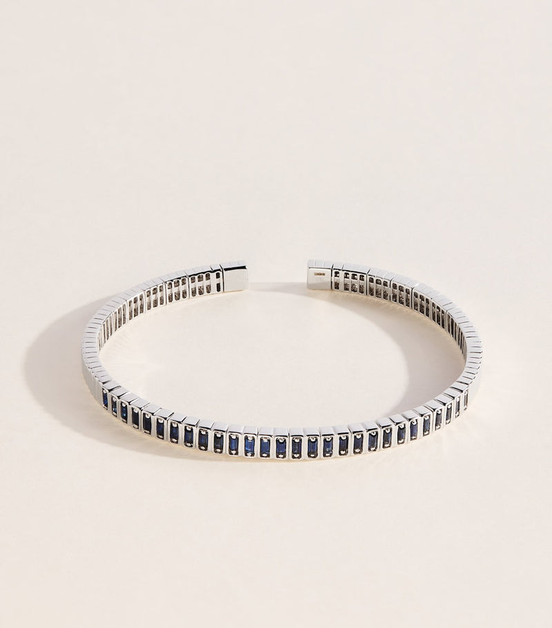 Suzanne Kalan white gold and sapphire inlay bangle, UK version