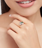 Bvlgari Serpenti ring in rose gold with diamonds and malachite - British product