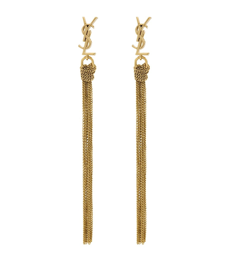 Saint Laurent Cassandre tassel pendant earrings, UK version