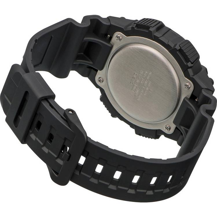 Casio watch vibration alarm black resin strap, UK version