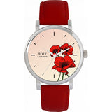 Superdrug Toff London Ladies Beige Red Poppy Flower Watch- Buy online at McGrocer