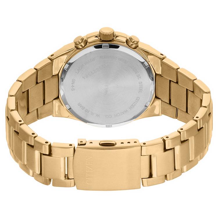 Citizen men's chronograph gold-plated bracelet watch (British brand)