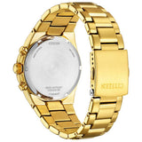 Citizen men's chronograph gold-plated bracelet watch (British brand)