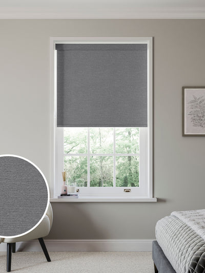 Next Next Lucky Anthracite Grey Made to Measure Blackout Roller Blind- Buy online at McGrocer
