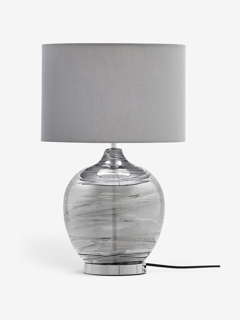 Rauchgraue Drizzle-Tischlampe groß, UK-Version