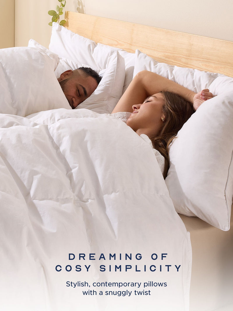 Snuggledown Scandi down medium back sleeper white pillows 2 pack (British brand)