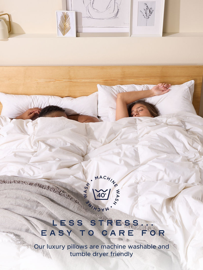Snuggledown Scandi down medium back sleeper white pillows 2 pack (British brand)