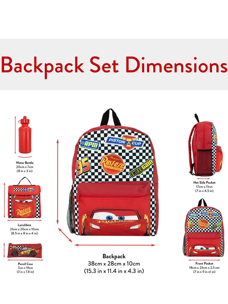 Disney Cars backpack set Lightning McQueen red 4 piece (British brand)