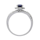 Revere cubic zirconia engagement ring with sapphire halo - British product