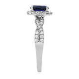 Revere cubic zirconia engagement ring with sapphire halo - British product