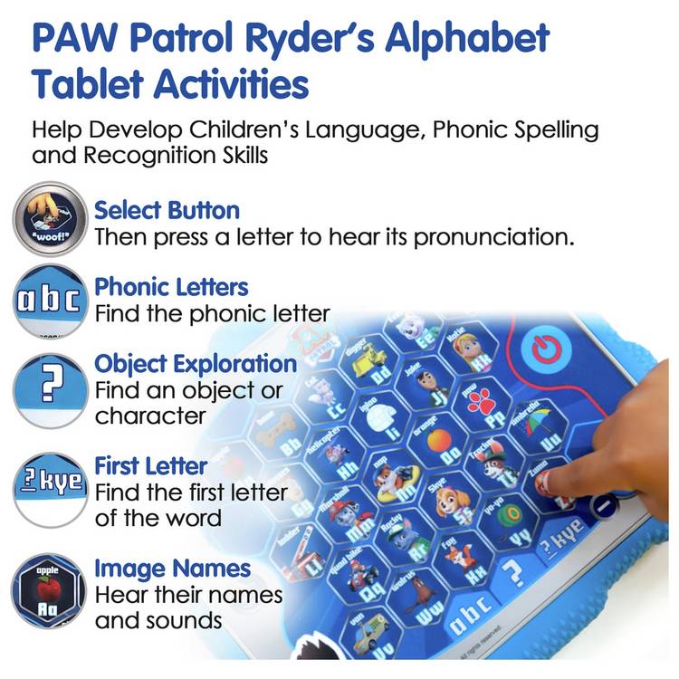 PAW Patrol Ryder's alphabet pad - British product