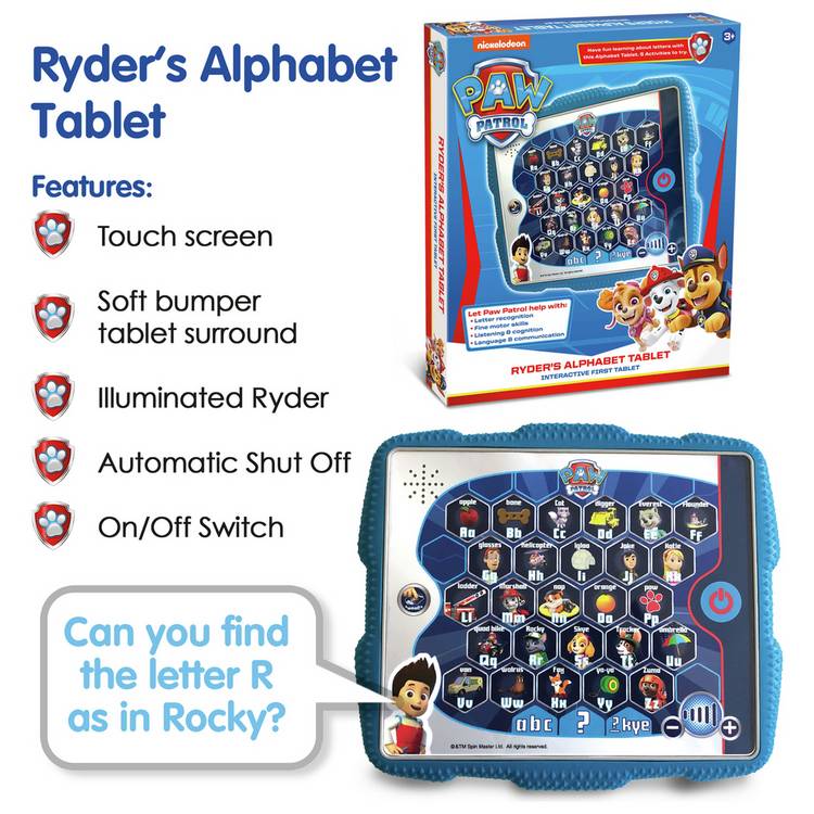 PAW Patrol Ryder's alphabet pad - British product