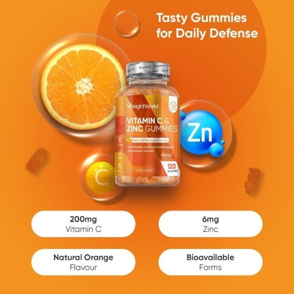 WeightWorld Vitamin C and Zinc Gummies 120 gummies - British product