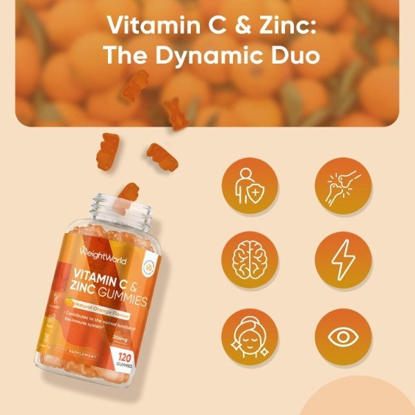 WeightWorld Vitamin C and Zinc Gummies 120 gummies - British product