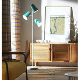 Argos Habitat 3 Light Floor Lamp with Teal Blue Conical Shades, H160cm- Buy online at McGrocer