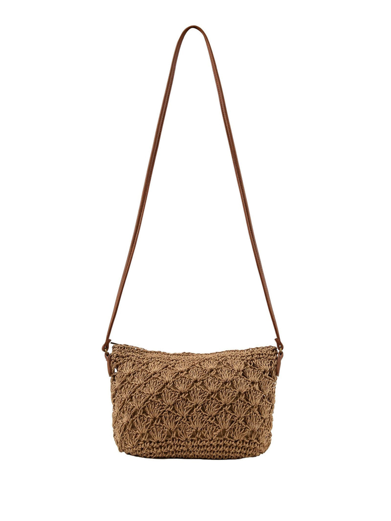 Weird Fish cream raffia effect cross body bag 28cm, imported from the UK