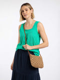 Weird Fish cream raffia effect cross body bag 28cm, imported from the UK