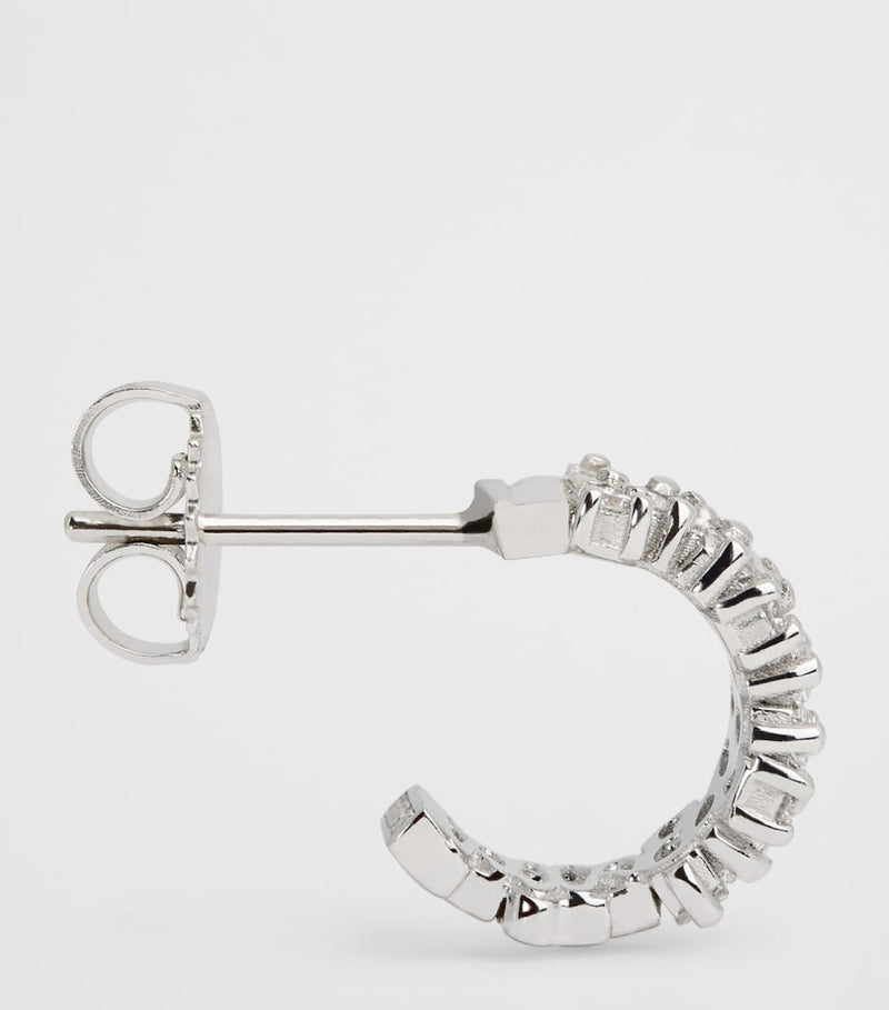 Suzanne Kalan white gold diamond shimmer hoop earrings - British product