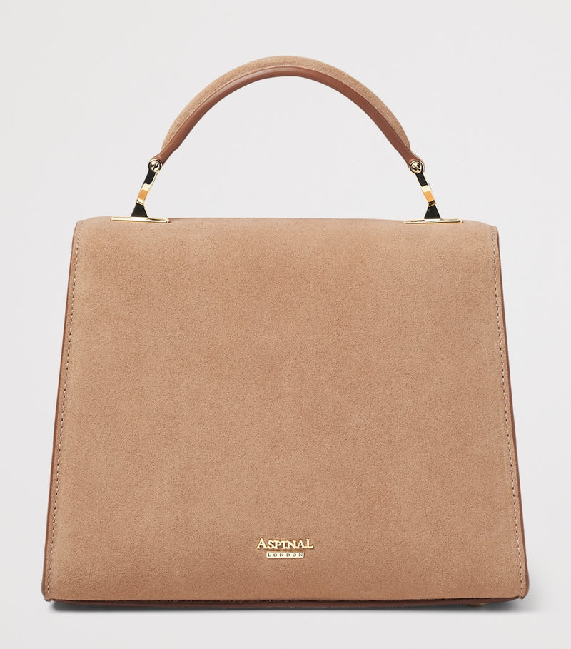 Aspinal of London Mayfair midi suede bag - British product