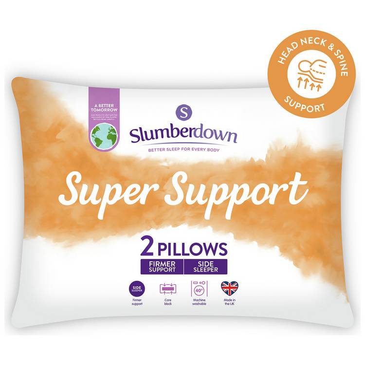 Slumberdown firm support pillow 2 pack, imported from the UK