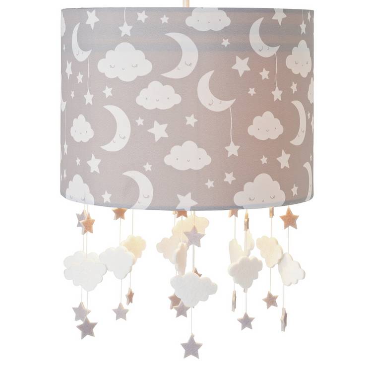 Argos Home grey stars lampshade 25cm, UK version