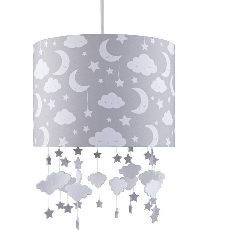 Argos Home grey stars lampshade 25cm, UK version