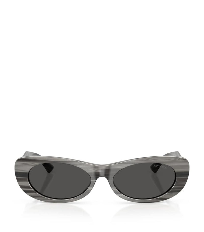 Jimmy Choo oval logo sunglasses grey acetate (British brand)
