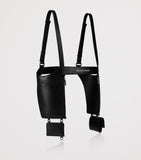 Christian Louboutin tactical leather harness with pockets, UK version