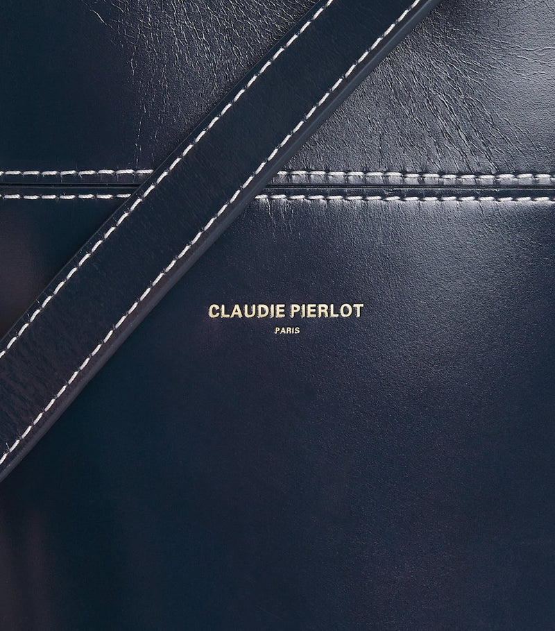 Claudie Pierlot calfskin bucket bag gold-tone logo (British brand)