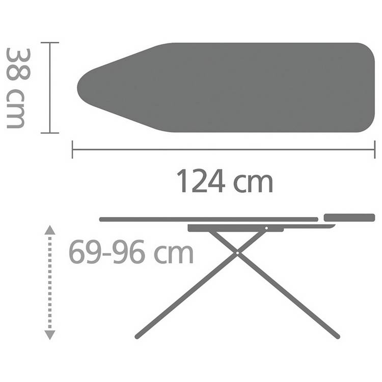 Brabantia ironing board 124x38cm in Spring Bubbles, UK version