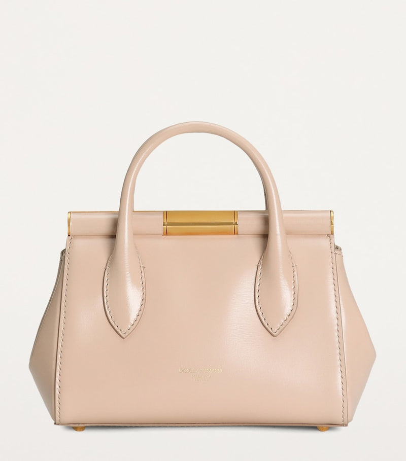 Dolce&Gabbana leather top-handle bag with gold-tone hardware, imported from the UK