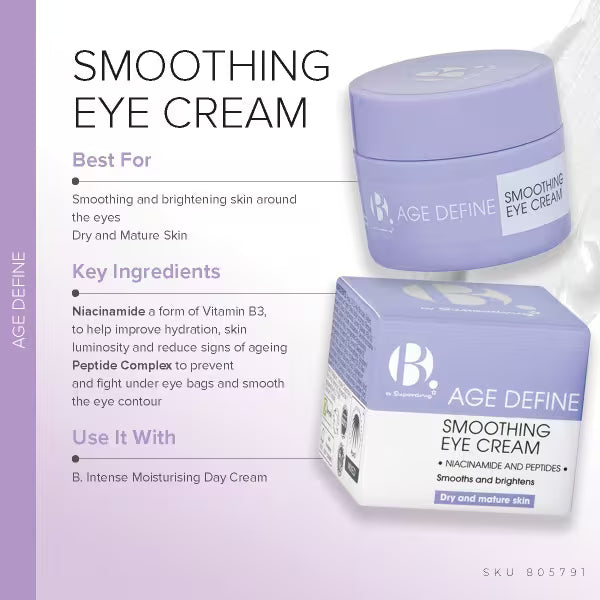 B Smoothing Eye Cream 15ml glass jar - British product