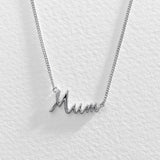 Moon & Back sterling silver Mum pendant with curb chain, UK version