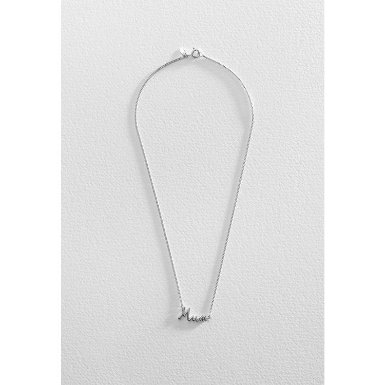 Moon & Back sterling silver Mum pendant with curb chain, UK version