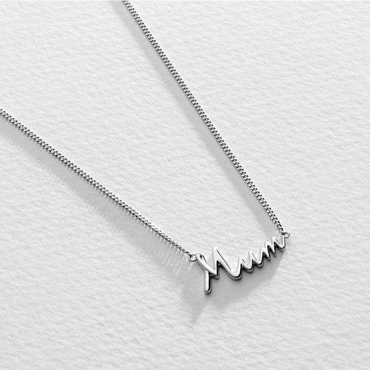 Moon & Back sterling silver Mum pendant with curb chain, UK version