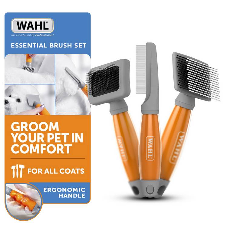 Wahl essential dog and cat grooming brush set (British brand)