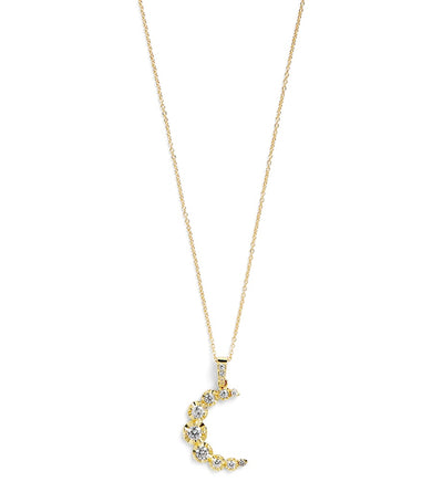Harrods Jennifer Meyer Yellow Gold and Diamond Moon Necklace- Buy online at McGrocer