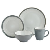 Argos Argos Home Ribbed 16 Piece Stoneware Dinner Set - Grey- Buy online at McGrocer