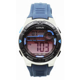 Lorus men's digital watch with blue silicone strap (British brand)