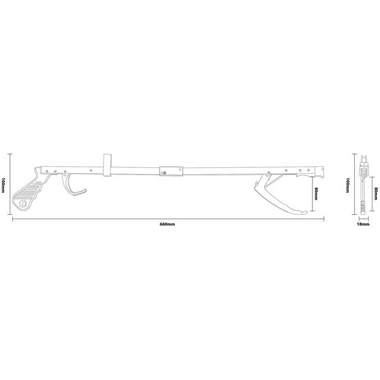 Aidapt folding reacher grab stick 65cm (British brand)
