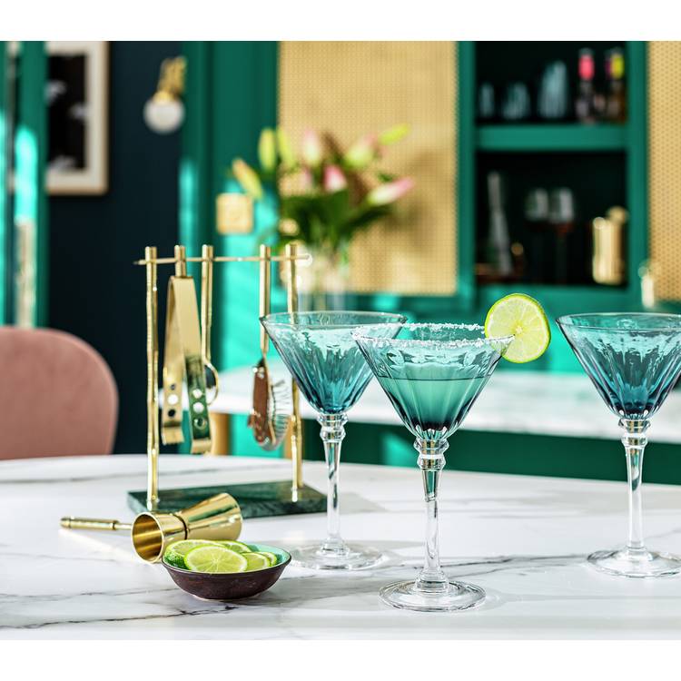 Habitat Japonica teal martini glasses set of 4 - British product