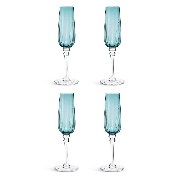 Habitat Japonica prosecco glasses set of 4 teal, imported from the UK