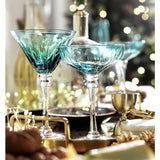 Habitat Japonica champagne coupe set teal glass, imported from the UK
