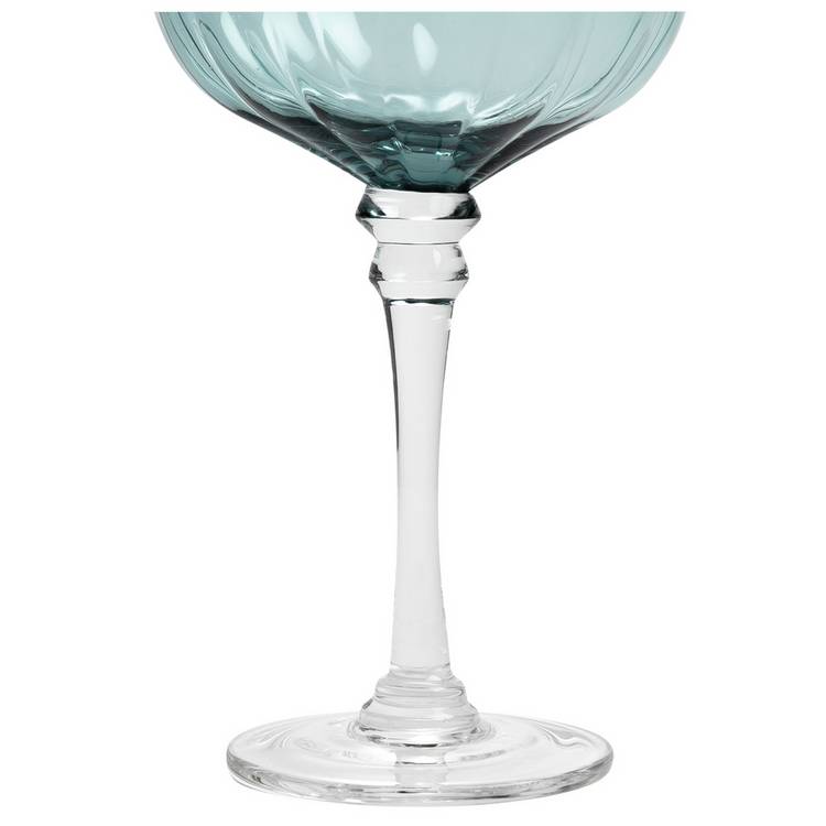 Habitat Japonica champagne coupe set teal glass, imported from the UK