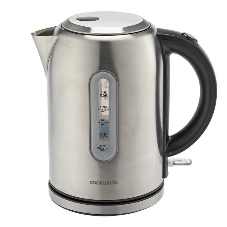 Cookworks illuminated kettle stainless steel 1.5 litre, UK version