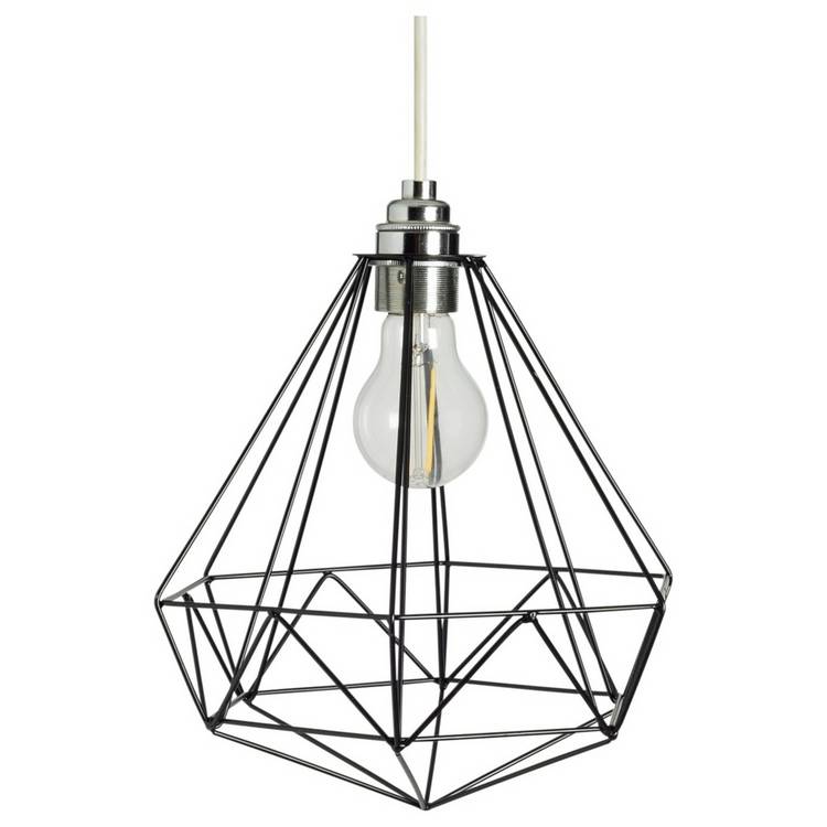 Argos Home black wire easy fit lampshade 25cm, imported from the UK
