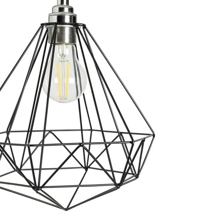 Argos Home black wire easy fit lampshade 25cm, imported from the UK