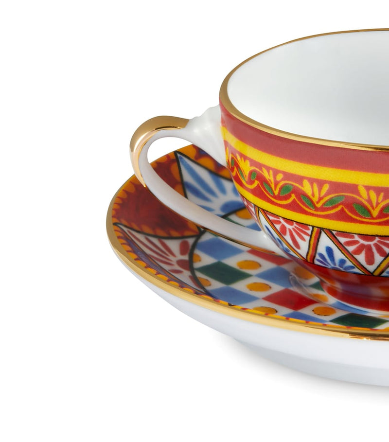 Dolce&Gabbana Carreto print coffee cup and saucer set - British product