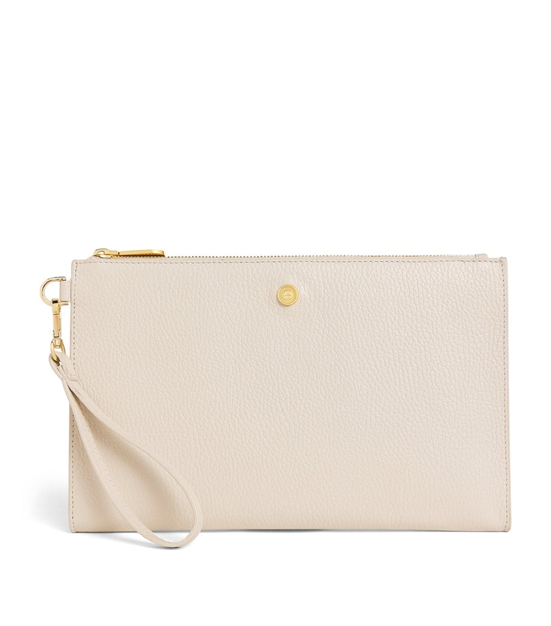 Harrods medium pebbled leather pouch - British product
