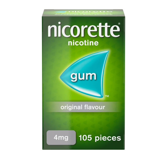 Nicorette Original Gum Nicotine 4mg 105 Pieces smoking control Sainsburys   